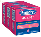 3 Pack Benadryl Ultra Tab Antihistamine Allergy Medicine Tablets. 48 Ct.