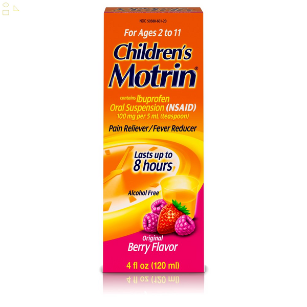 Children'S Motrin Oral Suspension, Pain Relief, Ibuprofen, Berry Flavored, 4 Oz