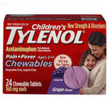 TYLENOL Chewable Tablets Grape Flavor 24 Ct.