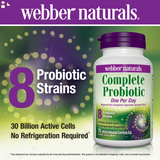 Webber Naturals Complete Probiotic, 75 Vegetarian Capsules 30 Billion Active Cells | 8 Strains