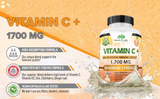 Vitamin C 1,700 MG with Vitamin D3, Zinc, Elderberry, Ginger Root - 100 V Caps