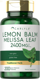 Melissa Lemon Balm | 200 Capsules | Non-Gmo and Gluten Free Formula | Melissa Leaf Traditional Herbal Supplement | Super Concentrated Extract