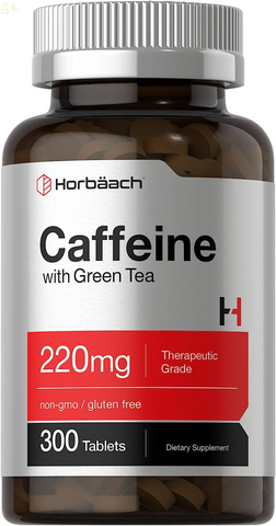 Caffeine Pills 200Mg | with Green Tea | 300 Tablets | Vegetarian, Non-Gmo & Gluten Free | by