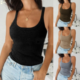 Women Casual Basic Vest Camisole Ribbed Cami Tank Tops Sleeveless T-Shirt Blouse