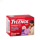 Children's Tylenol Acetaminophen Ages 2-11 Pain + Fever Medicine 2 Pack of 24 Chewable Tablets | Total 48 Chewable Tablets