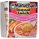 Maruchan Instant Lunch Ramen Noodles Soup Cups Hot & Spicy Shrimp, 2.25 Oz, Pack of 4