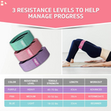 Resistance Bands for Butt, Legs, Thigh & Hip, Fabric Cloth Exercise Loop Bands Yoga, Pilates | Fitness Workout Strength Bands for Booty & Slim Body | Gym & home | Set of 3 
