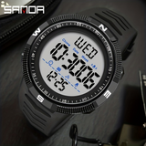 SANDA Men'S 1968.5Inch Waterproof Outdoor Sport Casual Military Wrist Watches, Led Light Stopwatch Alarm Clock Date Calendar Wristwatch, Birthday Christmas Gift