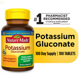 .2 Packs Nature Made Potassium Gluconate 550 Mg Tablets, Dietary Supplement, 100 Count
