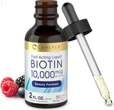 Liquid Biotin 10000Mcg 2 Oz | Extra Strength Gel Drops | Vegetarian, Non-Gmo, Gluten Free Supplement