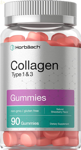 Collagen Gummies | 90 Count | Strawberry Flavored Gummy | Hydrolyzed Collagen Type 1 and 3 | Non-Gmo, Gluten Free