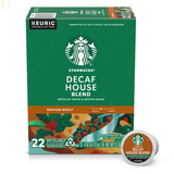 Starbucks Decaf House Blend, Medium Roast K-Cup Coffee Pods, 100% Arabica, 22 Ct​