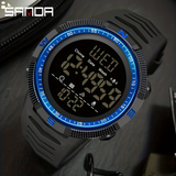 SANDA Men'S 1968.5Inch Waterproof Outdoor Sport Casual Military Wrist Watches, Led Light Stopwatch Alarm Clock Date Calendar Wristwatch, Birthday Christmas Gift