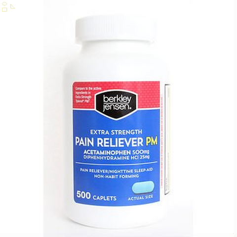 Acetaminophen PM Extra Strength Pain Reliever & Sleep Aid 500 Caplets | Compare to Tylenol PM Extra Strength Pain Reliever & Sleep Aid Caplets Active Ingredients 