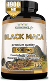 Organic Black Maca 1,900 Mg per Serving Natural Energy Booster Peruvian Maca