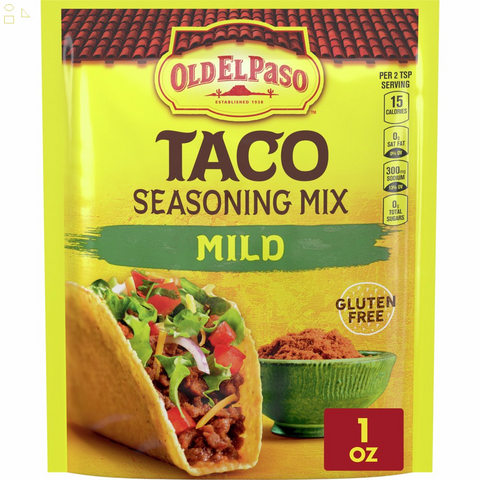 Old El Paso Taco Seasoning, Mild, 1 Oz. Original Recipe 