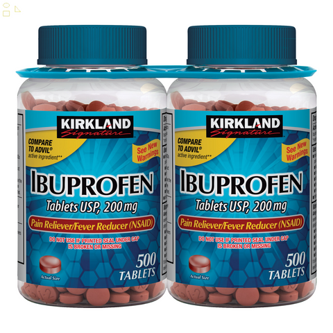 2 Pack K.S Signature Ibuprofen 200 Mg., 1000 Tablets each | Compare to Advil Active Ingredients