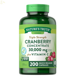(200 Ct.) Nature's Truth Triple Strength Cranberry Concentrate 30,000 Mg with Vitamin C (200 Ct.) | Supports Urinary Tract Health
