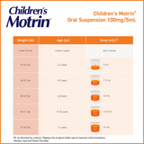 Children's Motrin Ibuprofen Ages 2-11 Pain + Fever Relief Medicine,  4 Fl. Oz