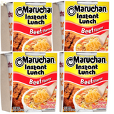 Maruchan Instant Lunch Ramen Noodles Soup Cups BEEF Flavor 2.25 oz  Pack of 4