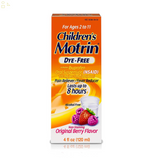 4 PacksChildren Motrin Dye-Free Pain & Fever Reducer Original Berry 4 Oz Each