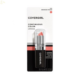 COVERGIRL Continuous Color Lipstick Bronzed Peach 015, Vitamin a & E, .13 Fl Oz ,Moisturizing Lipstick, Long Lasting Lipstick, Extended Palette of Shades, Keeps Lips Soft