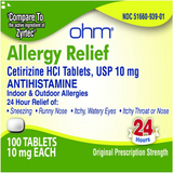 Cetirizine 10Mg Non-Drowsy Allergy Relief Tablets Antihistamine (100 Ct.) plus 1 Bottle, 144 Sprays Of MM Fluticasone Nasal Spray 50Mcg | Compare to Zyrtec & Flonase Active Ingredients | Indoo