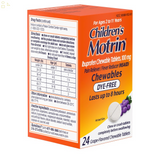 Children's Motrin Dye-Free Ibuprofen Ages 2-11 Pain + Fever Relief Medicine, 2 x 24 Chewable Tablets