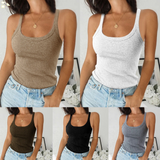 Women Casual Basic Vest Camisole Ribbed Cami Tank Tops Sleeveless T-Shirt Blouse