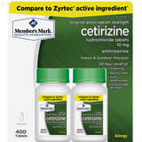 Cetirizine HCL 10 mg 400 Tablets | Compare to Zyrtec Active ingredients | 24 Hour Non Drowsy Allergy Relief | Best Value Allergy Medication | Antihistamine for Sneezing, Runny Nose and Itchy Eyes