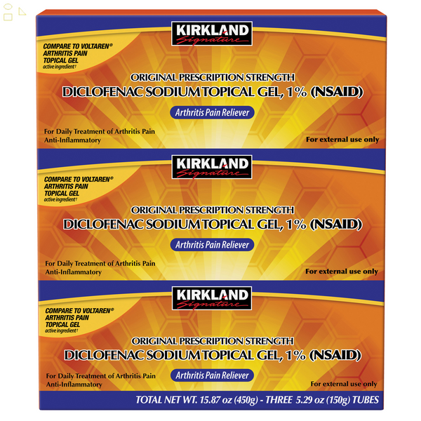 Kirkland Diclofenac Topical Gel 1%, 15.87 Ounces | Compare To Voltaren® Arthritis Pain Gel Active Ingredients 