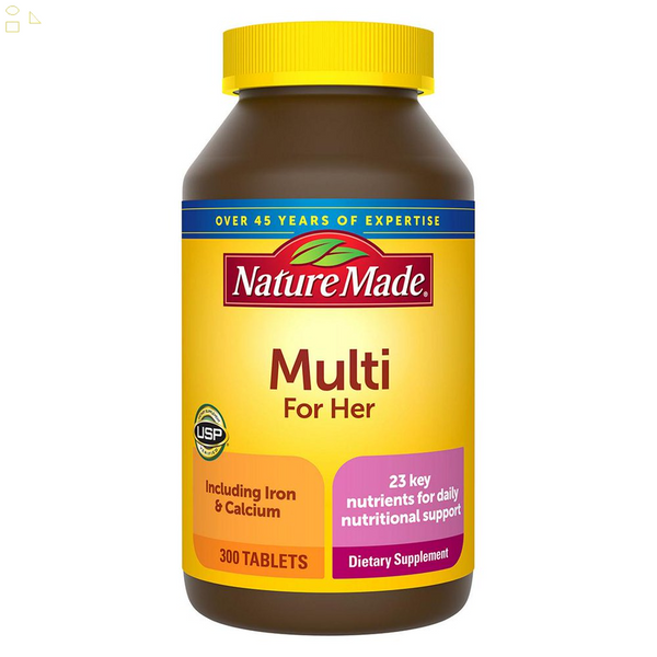 Nature Made Women Multivitamins for Her, 300 Tablets | Specially Formulated For Women with 23 key