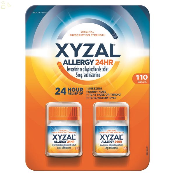 Xyzal Allergy 24 Hour Antihistamine 5 Mg., Allergy Relief 110 Tablets