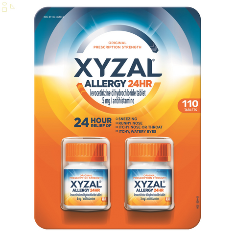 Xyzal Allergy 24 Hour Antihistamine 5 Mg., Allergy Relief 110 Tablets