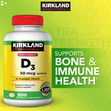 Kirkland Extra Strength D3 50 Mcg., 600 Softgels