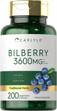 Bilberry Extract Capsules | 3600Mg | 200 Count | Vegetarian, Non-Gmo, Gluten Free Fruit Supplement for Eye Health
