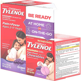 Tylenol Children'S Pack, Liquid (4 Fl. Oz) and Chewables (24 Ct), Pain + Fever Relief, Grape Flavor, 1 Ea (Pack of 2)