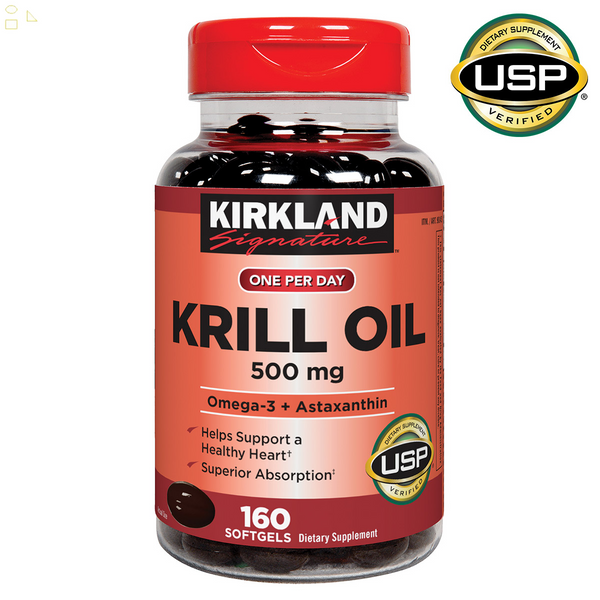 K.S signature Krill Oil 500 Mg., 160 Softgels | Schiff MegaRed Superior Joint Care active Ingredients 