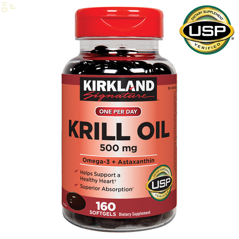 K.S signature Krill Oil 500 Mg., 160 Softgels | Schiff MegaRed Superior Joint Care active Ingredients 