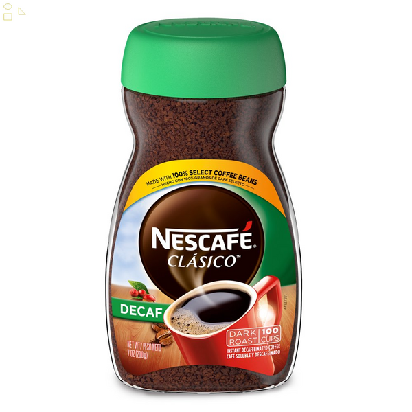 NESCAFE Clasico Decaf Dark Roast Instant Coffee, 7 Oz.