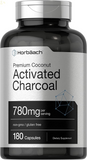 Charcoal Pills 780Mg | 180 Capsules | Activated Charcoal from Coconut Shells | Non-Gmo and Gluten Free