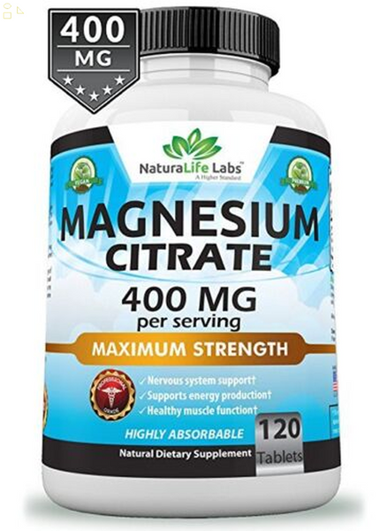 Magnesium Citrate 400Mg Elemental Magnesium 120 Tablets Vegan