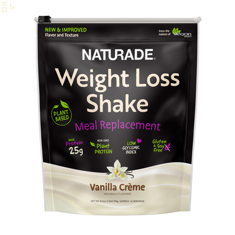 NATURADE Plant-Based Weight Loss High Protein Shake, Vanilla Creme, 2.5 Lbs