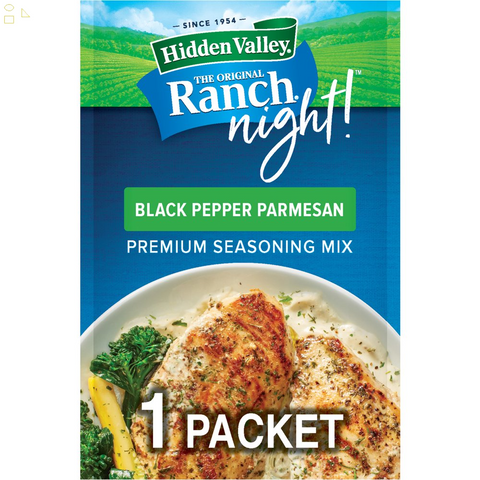 Hidden Valley Ranch Night Black Pepper Parmesan Premium Seasoning Mix, 1 Oz