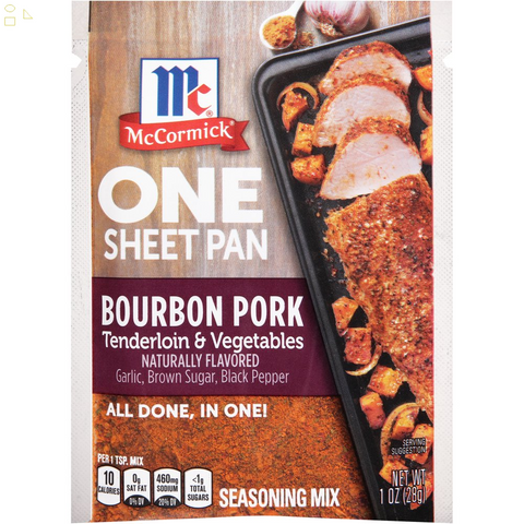 Mccormick Bourbon Pork Seasoning Mix, 1 Oz Mixed Spices & Seasonings