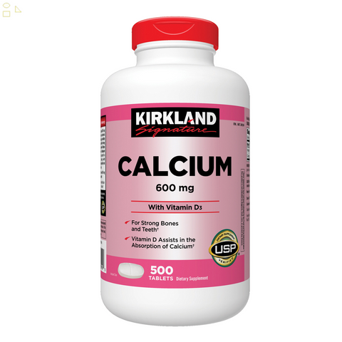 Kirkland Calcium 600 Mg. with Vitamin D3, 500 Tablets