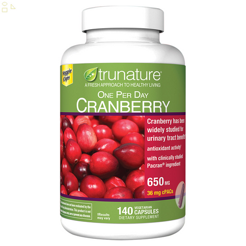 Trunature Pacran Cranberry 650 Mg., 140 Vegetarian Capsules Urinary Tract Health Support