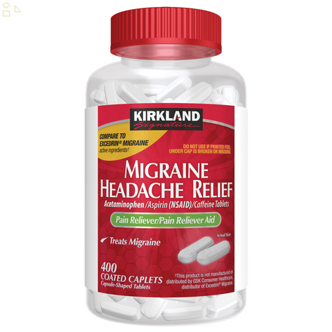K.S Signature Migraine Relief, 400 Coated Caplets | Relieves Pain, Nausea and Sensitivity to Light and Sound, Compare to Excedrin Migraine Active Ingredients