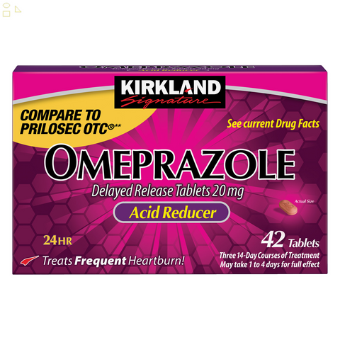 KS Omeprazole 20 Mg., Antacid, Acid Reducer 42 Tablets | Compare to Prilosec OTC® Active Ingredient