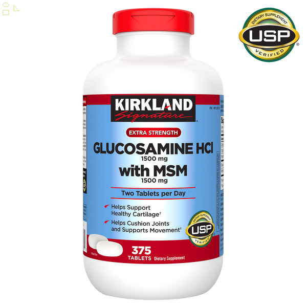 K.S Signature Glucosamine 1500 mg with MSM 1500mg Per Serving, 375 Tablets Joint health